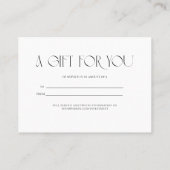Ein Geschenk für Sie Visitenkarte (Rückseite)