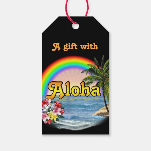 Ein Geschenk mit Aloha Geschenkanhänger (Vorderseite)