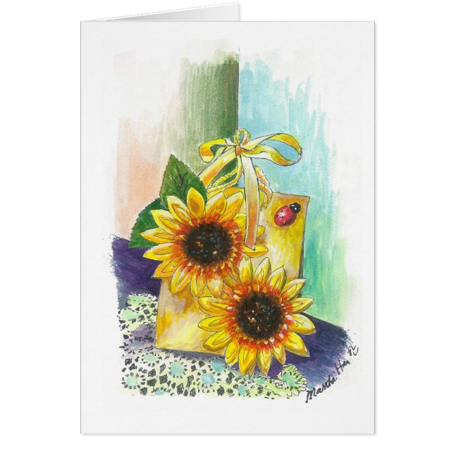 Ein Geschenk mit Sonnenblumen (Vorne)