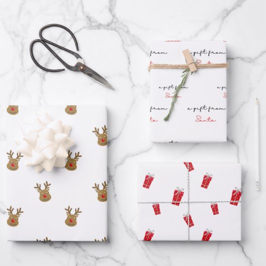 Ein Geschenk vom Weihnachtsfest Niedlich Geschenkpapier Set (Vorderseite)