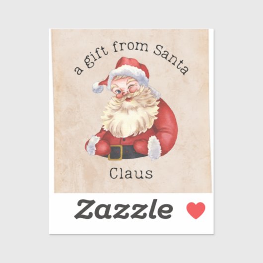 Ein Geschenk vom Weihnachtsmann Aufkleber (Blatt)