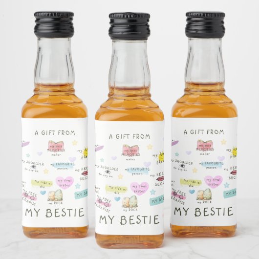 Ein Geschenk von meinen Bestie Alkoholflaschenetikett (Flaschen)