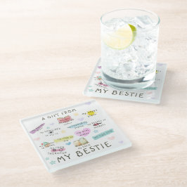 Ein Geschenk von meinen Bestie Glasuntersetzer