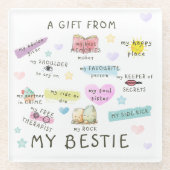 Ein Geschenk von meinen Bestie Glasuntersetzer (Vorderseite)