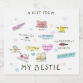 Ein Geschenk von meinen Bestie Schaumweinetikett (Einzelnes Label)