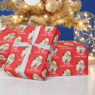 Ein Geschenk von Santa Claus Vintage Geschenkpapier