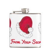 Ein Geschenk von Secret Santa Claus Red Christmas Flachmann (Vorderseite)