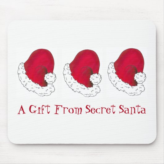 Ein Geschenk von Secret Santa Claus Red Christmas Mousepad (Vorne)