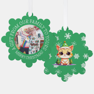 Ein Geschenk von unserer Familie an Ihre Geschenkm Ornament Karte