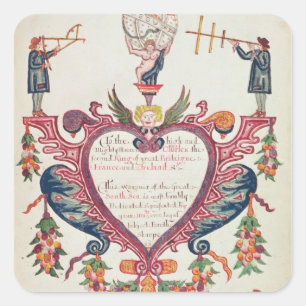 Ein Geschenk weihte Charles II durch Bartholomew Quadratischer Aufkleber