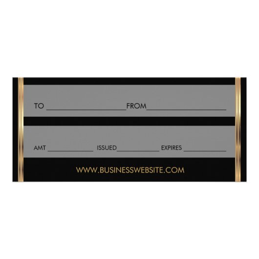 Ein Geschenk-Zertifikat-hübsche Gold💋 Lippen Werbekarte (Hinten)