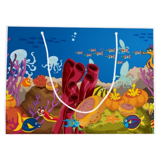 Ein Geschenkbeutel mit Aquatic Charm Große Geschenktüte (Rückseite)