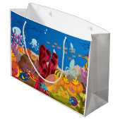 Ein Geschenkbeutel mit Aquatic Charm Große Geschenktüte (Rückseite Schrägansicht)