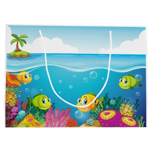 Ein Geschenkbeutel mit Aquatic Charm Große Geschenktüte (Rückseite)