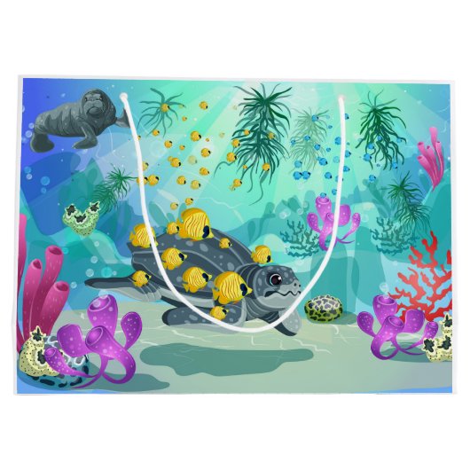 Ein Geschenkbeutel mit Aquatic Charm Große Geschenktüte (Rückseite)