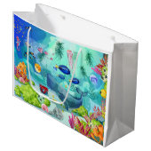Ein Geschenkbeutel mit Aquatic Charm Große Geschenktüte (Vorderseite Schrägansicht)