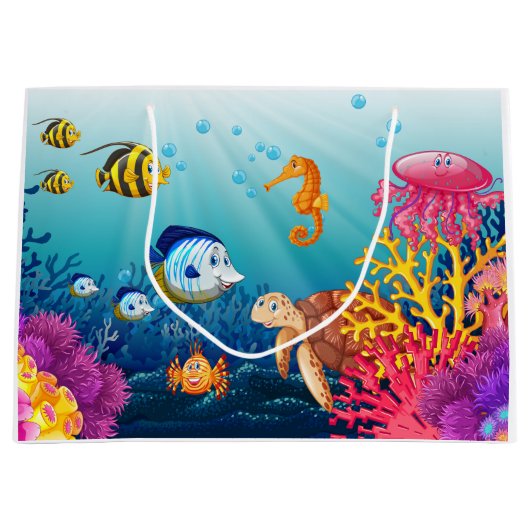 Ein Geschenkbeutel mit Aquatic Charm Große Geschenktüte (Vorderseite)