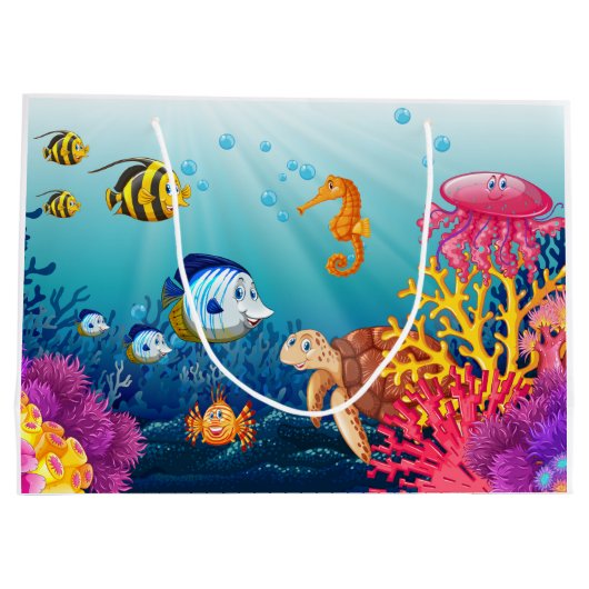 Ein Geschenkbeutel mit Aquatic Charm Große Geschenktüte (Rückseite)