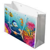 Ein Geschenkbeutel mit Aquatic Charm Große Geschenktüte (Vorderseite Schrägansicht)
