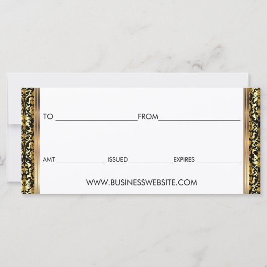 Ein Geschenkzertifikat für sie (Rückseite)