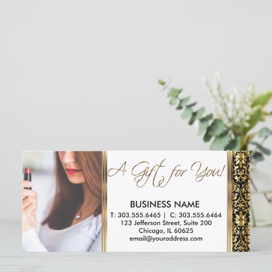 Ein Geschenkzertifikat für sie (Stehend Vorderseite)