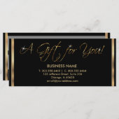 Ein Geschenkzertifikat - Schwarz und Gold (Vorne/Hinten)