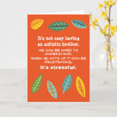 Ein Geschwistern mit Autismus fördern Karte (Gelbe Blume)