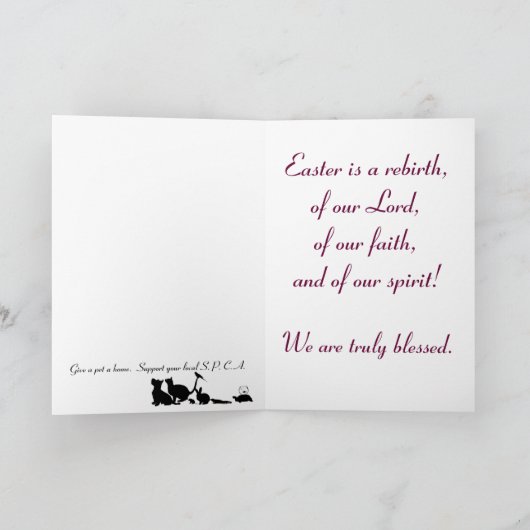 Ein gesegnetes Ostern Feiertagskarte (Innenseite)