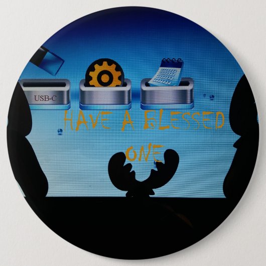 Ein gesegnetes Weihnachten - ein festes digitales Button (Vorderseite)