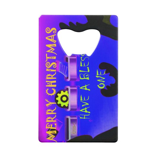 Ein gesegnetes Weihnachten - ein festes digitales Geldbeutel Flaschenöffner (Rückseite)