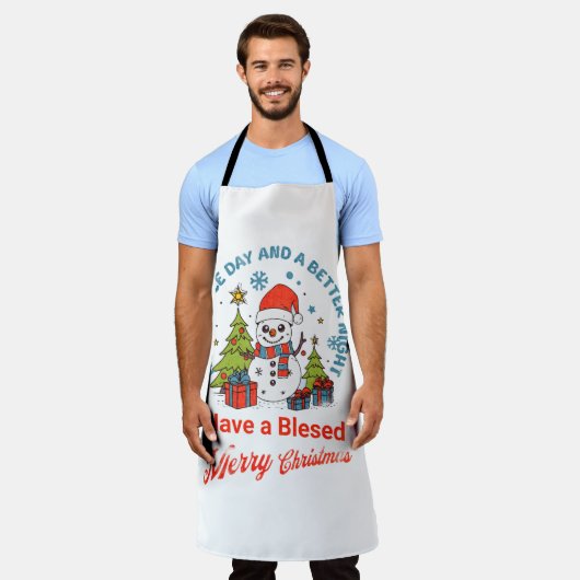 Ein gesegnetes Weihnachten und ein glückliches Neu Schürze (Getragen)