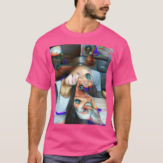Ein Gesicht auf der Zuhause mit einer Drehung. Dig T-Shirt