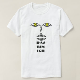 ein Gesicht, gelbe Augen und Text Das bin ich T-Shirt