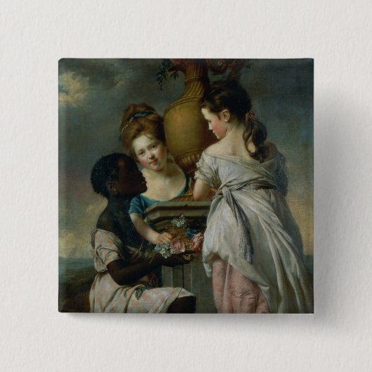 Ein Gespräch zwischen Mädchen oder zwei Mädchen Button (Vorderseite)