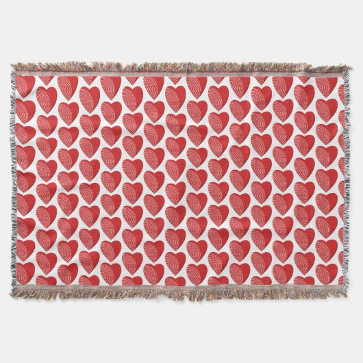 Ein gestreiftes rotes Herz Decke (Vorderseite)