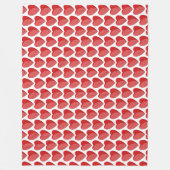 Ein gestreiftes rotes Herz Fleecedecke (Vorderseite)