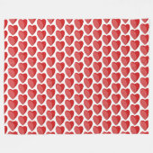 Ein gestreiftes rotes Herz Fleecedecke (Vorderseite (Horizontal))