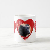 Ein gestreiftes rotes Herz Kaffeetasse (Mittel)