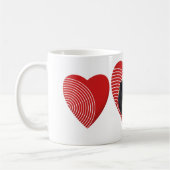 Ein gestreiftes rotes Herz Kaffeetasse (Links)