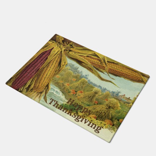 Ein gesunder Erntedank; Indischer Mais und Hystack Fußmatte (Schrägansicht)