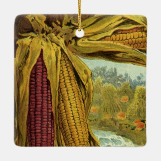 Ein gesunder Erntedank; Indischer Mais und Hystack Keramikornament (Rückseite)