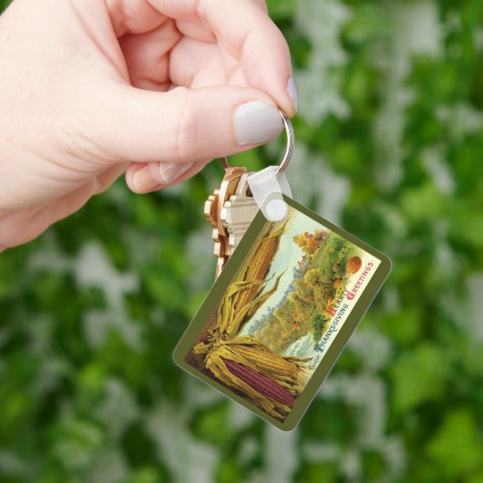 Ein gesunder Erntedank; Indischer Mais und Hystack Schlüsselanhänger (Hand)