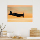 Ein gewachsener F4U-Korsair-Kampf Poster (Küche)