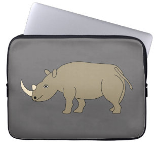 Ein gezeichnetes Nashorn. Laptopschutzhülle