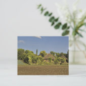 Ein gezüchtetes Feld vor Strohdächern Postkarte (Stehend Vorderseite)