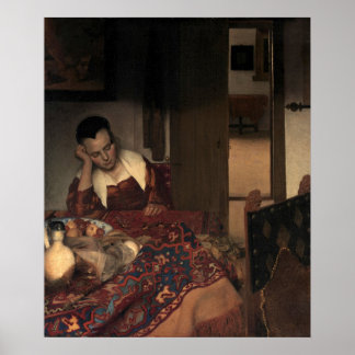 Ein Girl Asleep von Johannes Vermeer - Poster