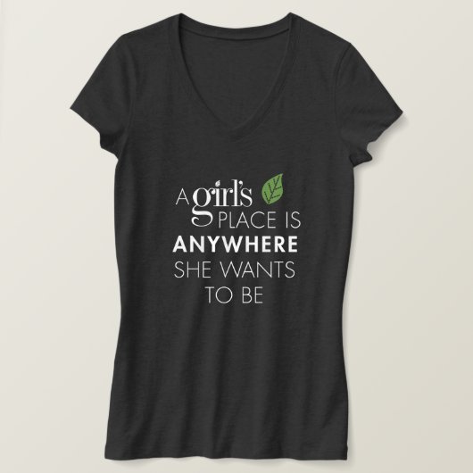 Ein Girl's Place Dark Heather Gray T - Shirt (Design vorne)