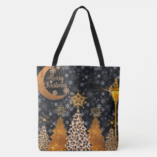 Ein glamouröser wilder Leopard-Weihnachten Tasche