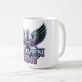 Ein glänzender, metallischer Engel mit Flügeln, Y2 Kaffeetasse (VorderseiteRechts)