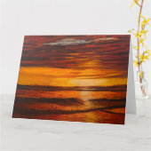 Ein glänzender orangefarbener Sonnenuntergang, dur Karte (Gelbe Blume)